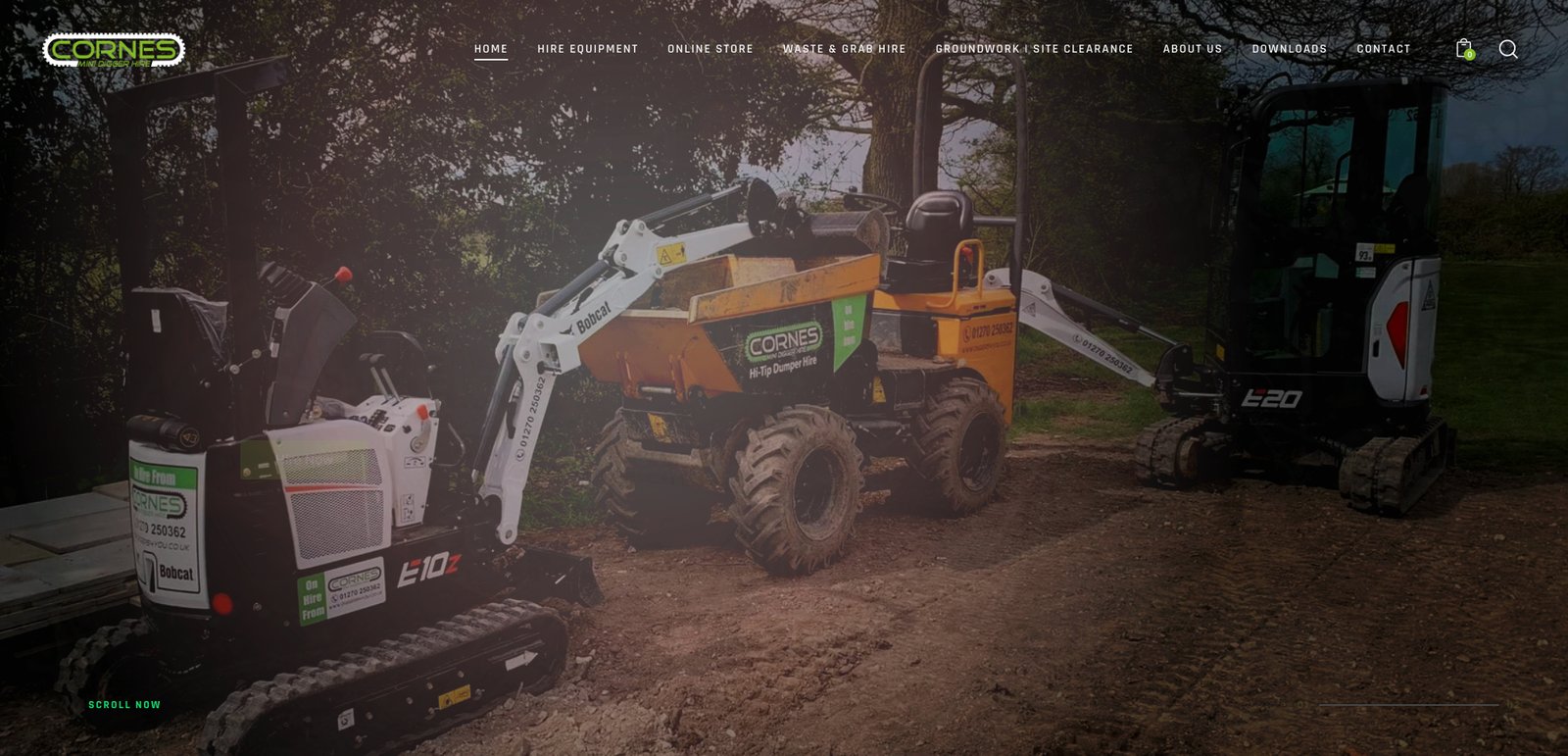 Cornes Digger Hire website designed by Crafted Pixel
